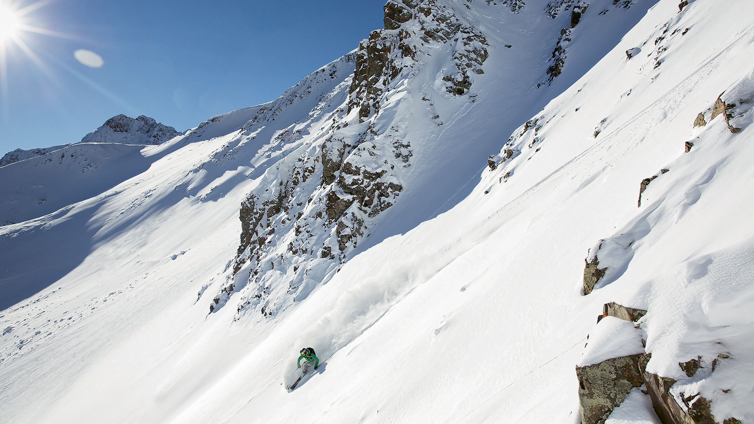 Fresh Powder Snow On Ski Slope Of Sun by Ryan Mcvay
